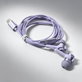 Type-C in ear purple noise cancelling wired earphones with high-definition sound quality/call noise cancelling function, portable