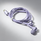Type-C in ear purple noise cancelling wired earphones with high-definition sound quality/call noise cancelling function, portable