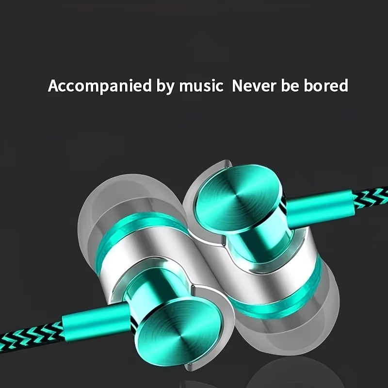 3.5mm wired in ear headphones with in ear noise reduction ergonomic design HiFi stereo sports music headphones