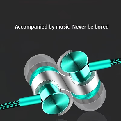 3.5mm wired in ear headphones with in ear noise reduction ergonomic design HiFi stereo sports music headphones
