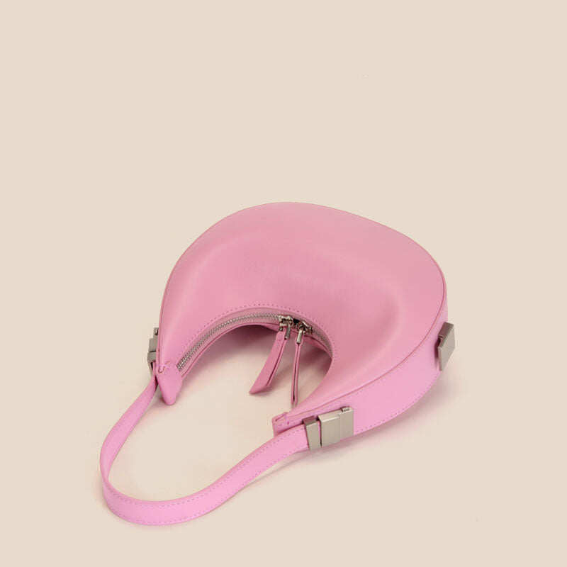 Female crescent bag leather round fresh underarm bag