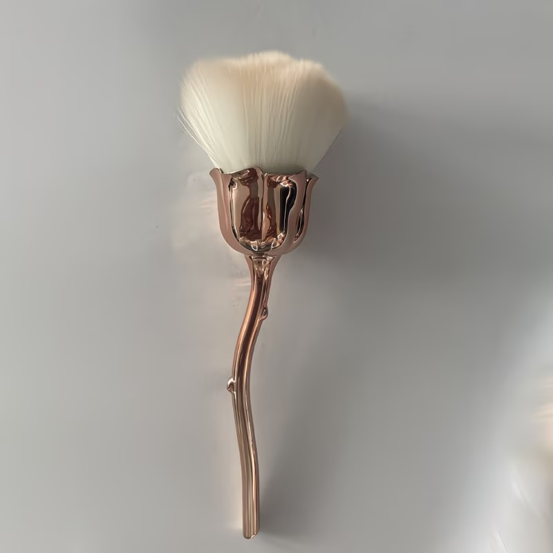 1 rose nail brush, soft hair, powder and powder blusher tool