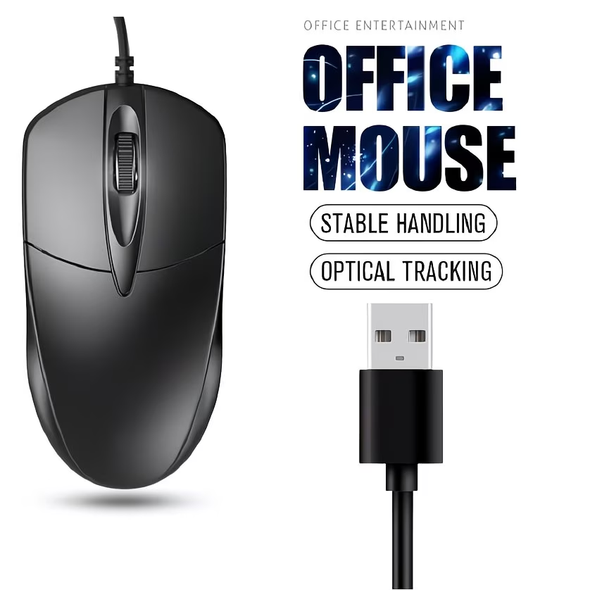 USB optical wired mouse, laptop, home office mouse, anti slip scroll wheel