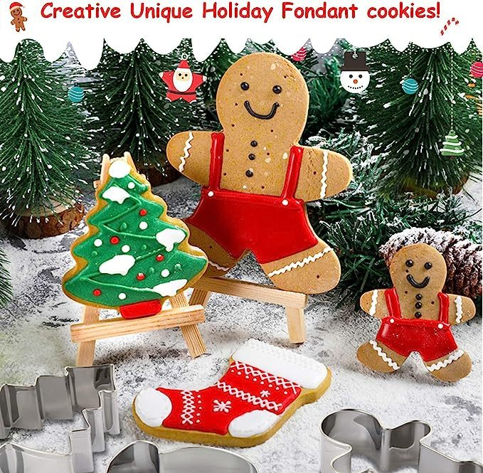 6-piece Christmas cookie cutter set, stainless steel pastry molds, cookie cutters