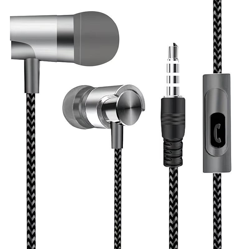 3.5mm wired in ear headphones with in ear noise reduction ergonomic design HiFi stereo sports music headphones