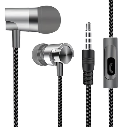 3.5mm wired in ear headphones with in ear noise reduction ergonomic design HiFi stereo sports music headphones