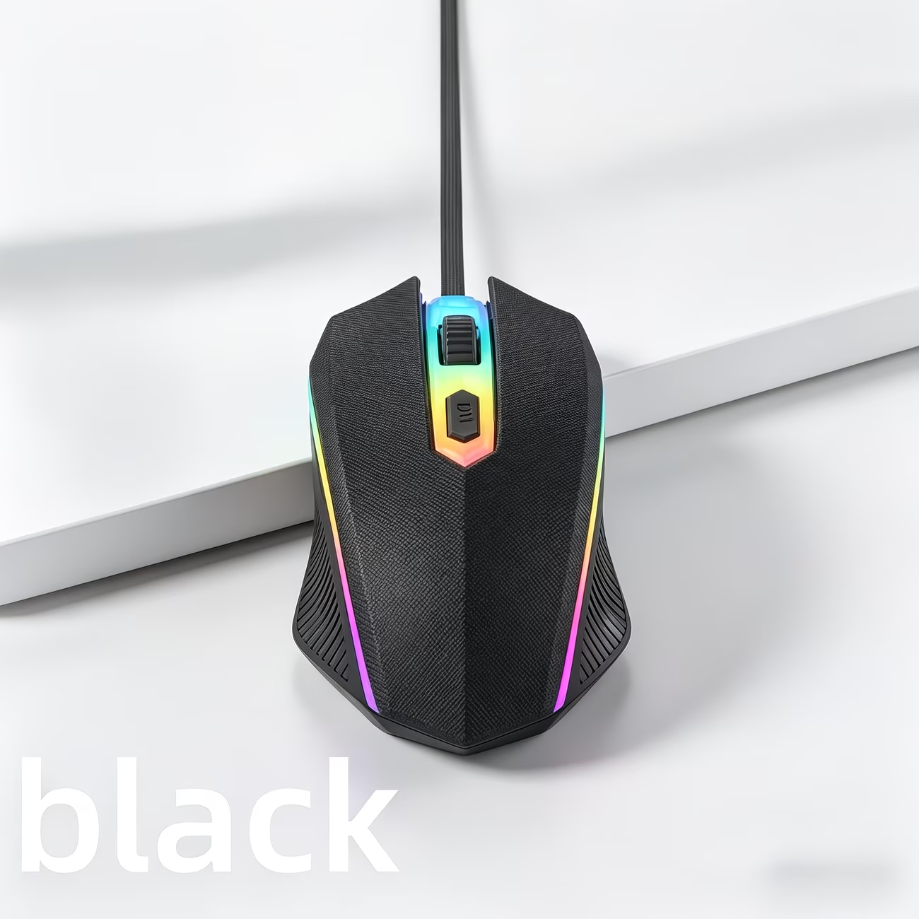 Ergonomic design, black with multi-color lighting, suitable for esports and business use