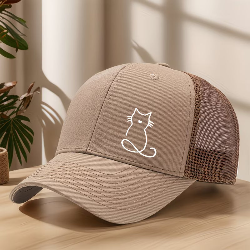Cute cat print baseball cap