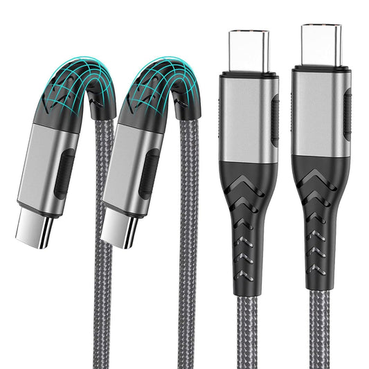 2 packs of 10 foot USB C charger cables - suitable for 100W fast charging of Android/phones/tablets