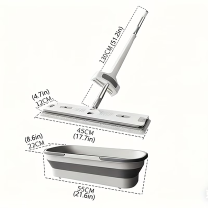 8-piece household mop bucket set, with scraper, quick-drying flat mop for lazy people.
