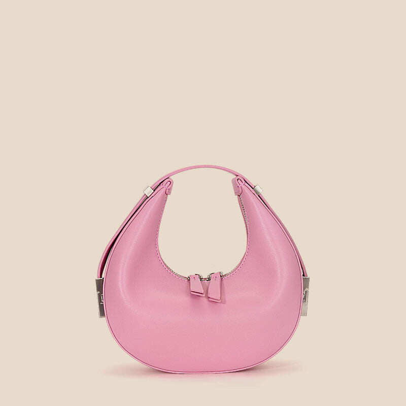 Female crescent bag leather round fresh underarm bag