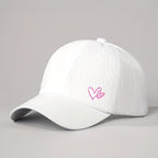Printed Sequin Double-Heart Baseball Cap