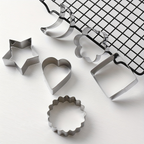 6-piece geometric cookie cutter set, stainless steel pastry molds