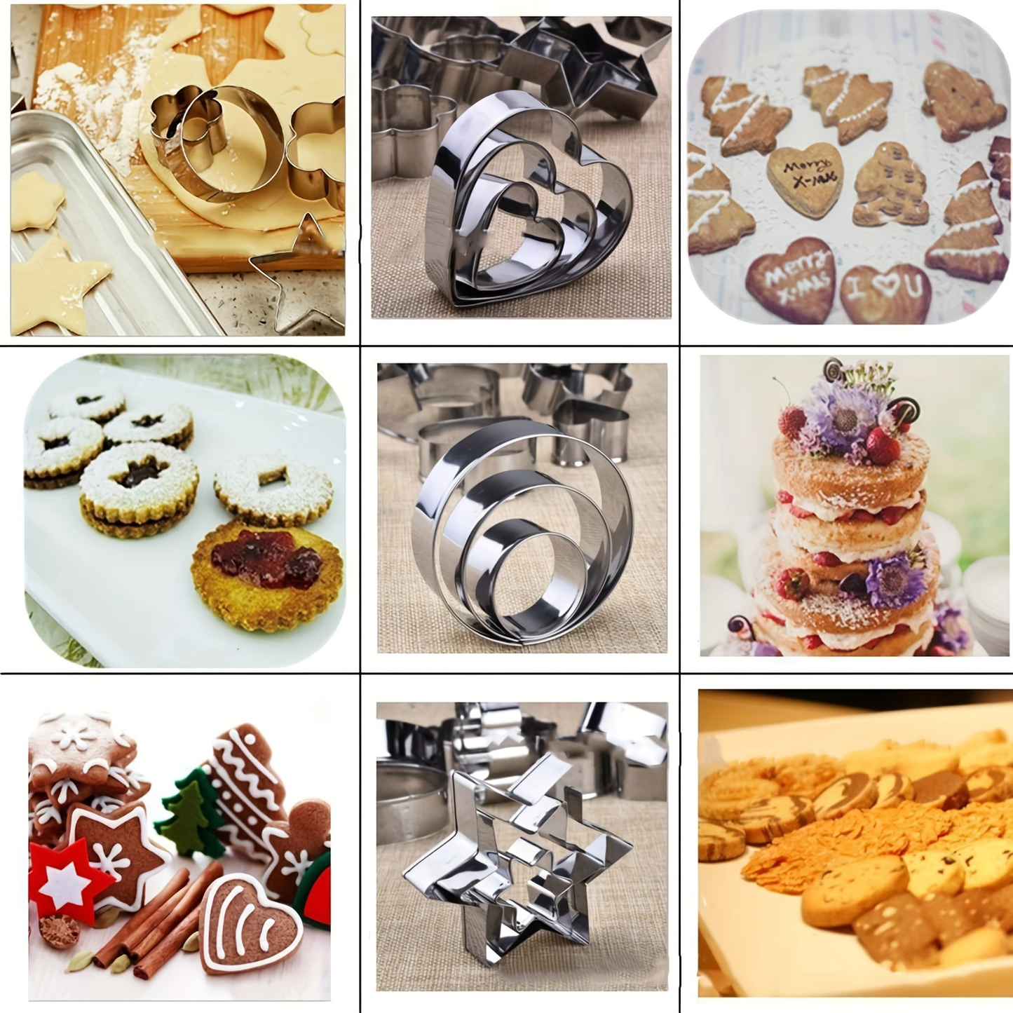 20-piece stainless steel cookie cutter set, stainless steel baking molds