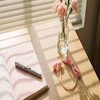 Type-C cartoon wired earphones with cute accessories, semi in ear pink earphones with built-in microphone and volume control