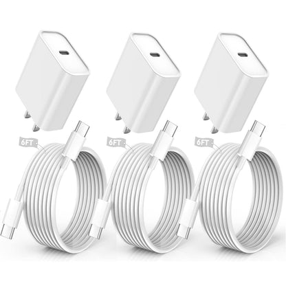 Quick charger for iPhone, iPhone charging cable, 3-pack iPhone charger for fast charging