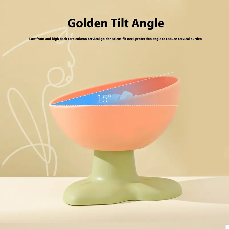 1 pet booster bowl with non-slip base and 15° anti-tipping angle