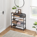 Five-tier shoe rack/wardrobe storage rack - vintage brown finish