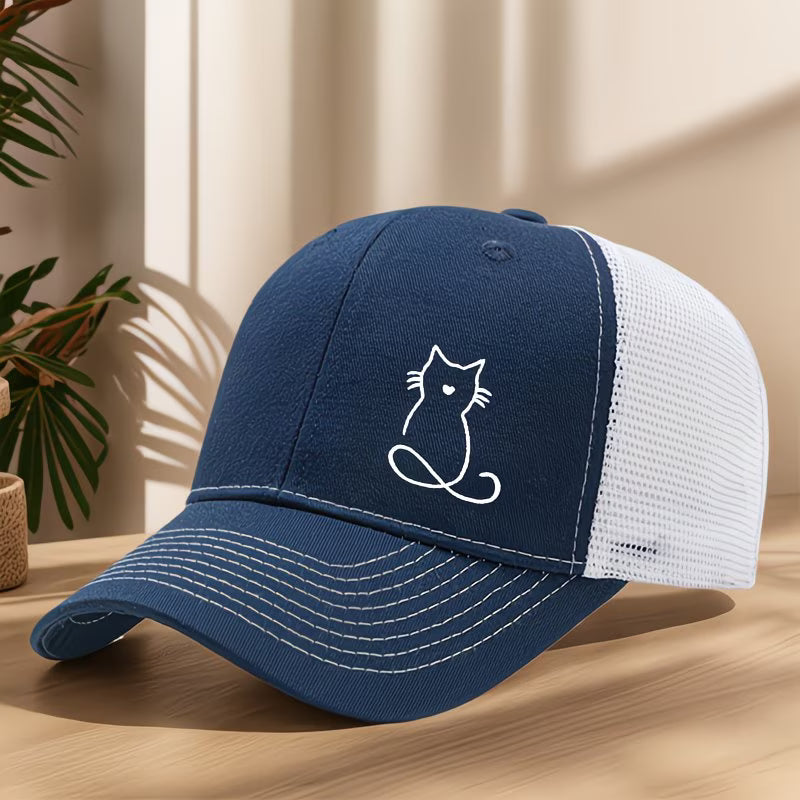 Cute cat print baseball cap