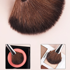 1 fan-shaped highlighter pen, soft nylon smooth wooden handle, suitable for facial highlighting
