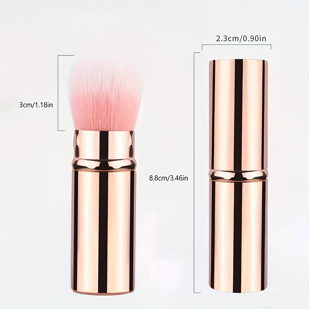 1 gold tube convenient retractable multi-purpose makeup brush