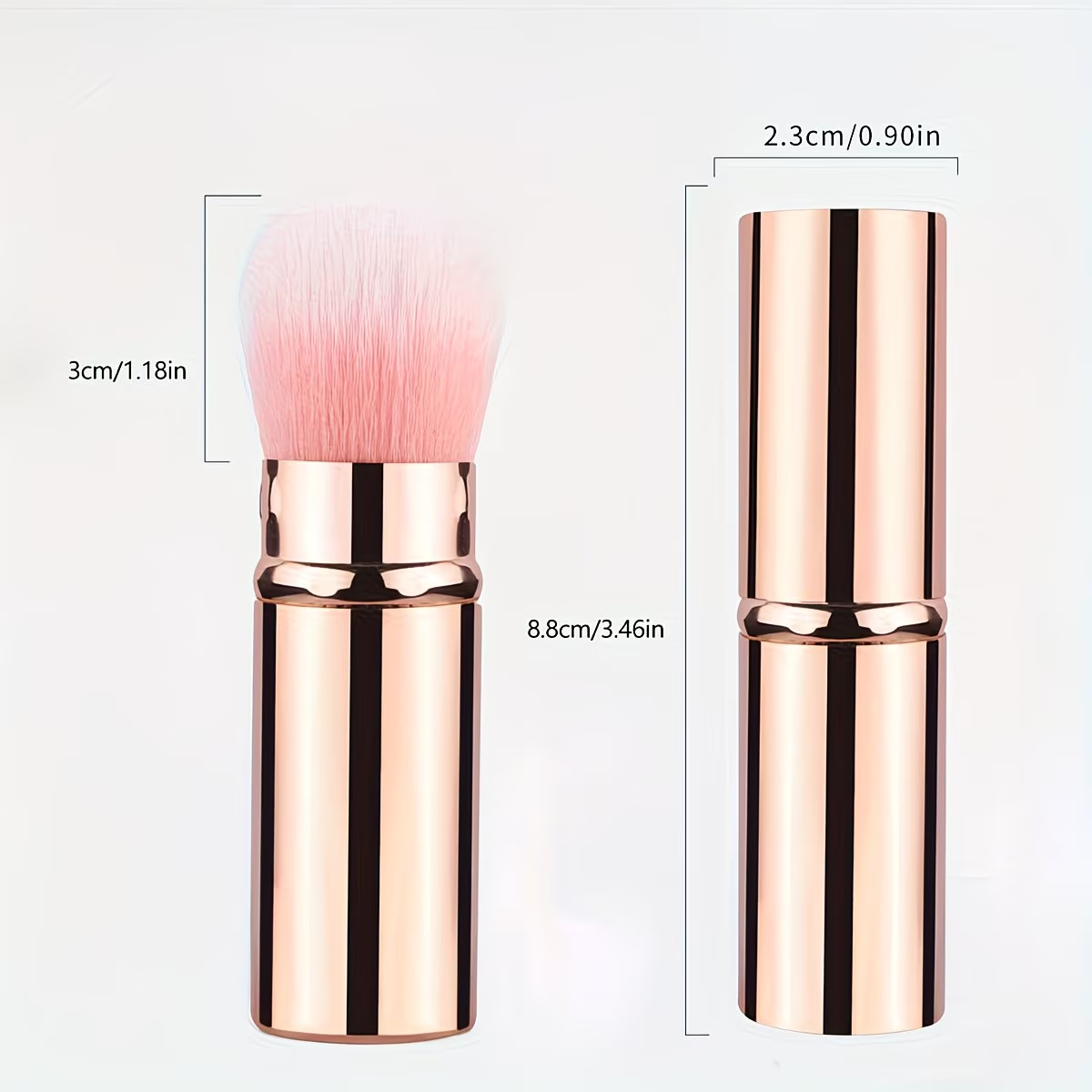 1 gold tube convenient retractable multi-purpose makeup brush