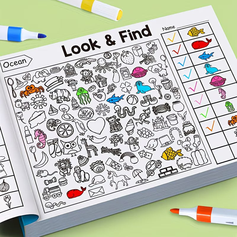 Children's Hidden Object Coloring Book