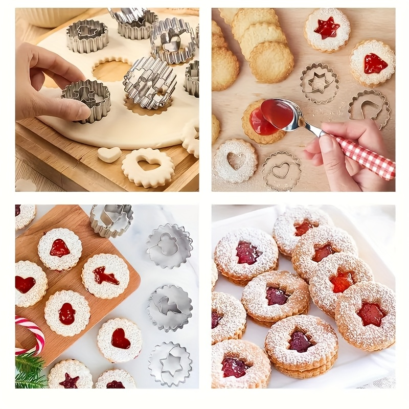 9-piece stainless steel Christmas flower cookie cutter set