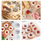 9-piece stainless steel Christmas flower cookie cutter set