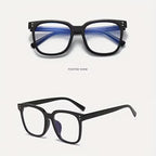 Blue-light blocking glasses (1 pair) — Unisex, oval, full-frame, clear lenses