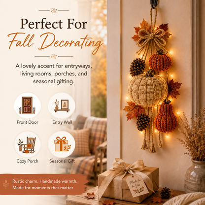 lighted rustic harvest door hanging decor