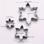 3-piece set of 3D Christmas snowflake stainless steel cookie cutters