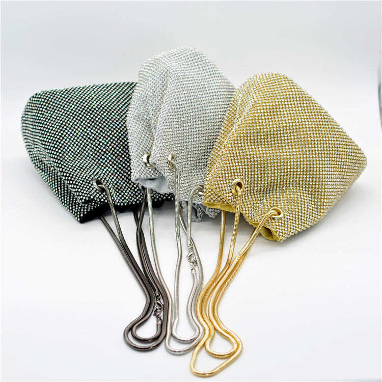 Bucket Clutch Bag Golden Evening Purse sac a bandouliere