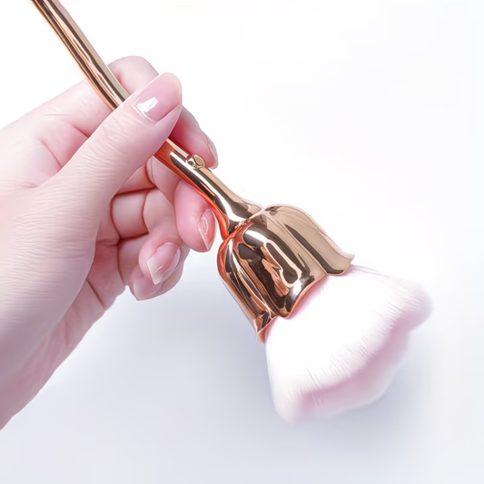 1 rose nail brush, soft hair, powder and powder blusher tool