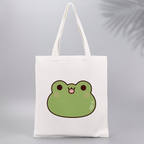 1 women's shoulder bag, frog patterned tote bag