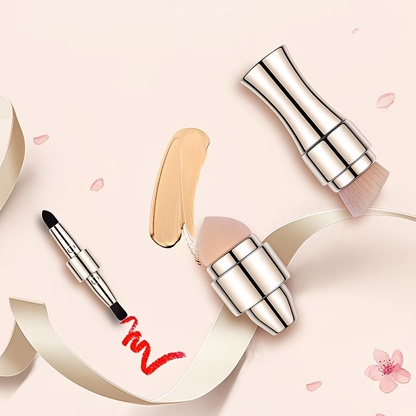4-in-1 double-sided multifunctional makeup brush with 4 brush heads