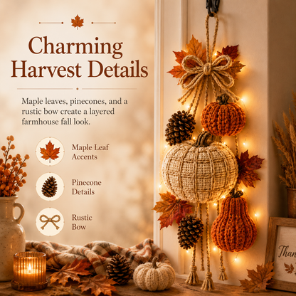 lighted rustic harvest door hanging decor