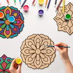 8-piece large wooden mandala painting set