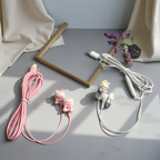 Cute cat shaped wired headphones with additional features, built-in microphone and volume adjustment