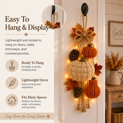 lighted rustic harvest door hanging decor