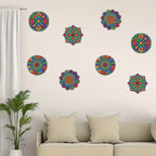 8-piece large wooden mandala painting set