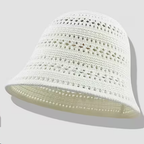 Fashionable openwork knitted bucket hat for women, small knitted bucket hat