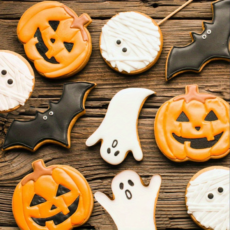 Halloween cookie cutter set (4 pieces), high-quality stainless steel baking molds