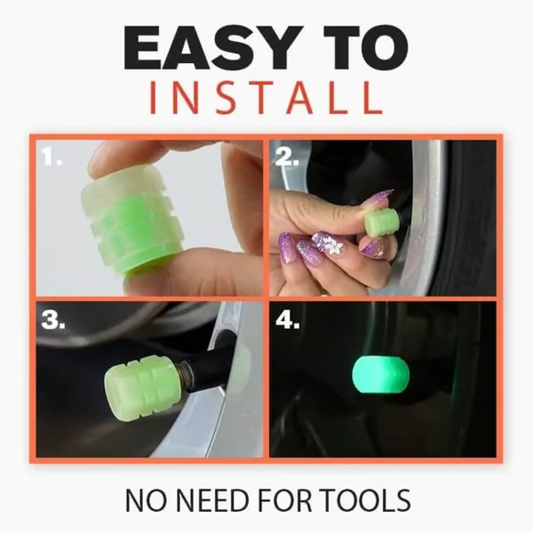 🚗Glow-in-the-Dark Tire Caps 💡