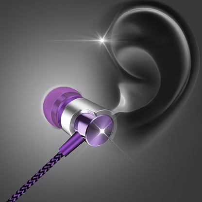 3.5mm wired in ear headphones with in ear noise reduction ergonomic design HiFi stereo sports music headphones
