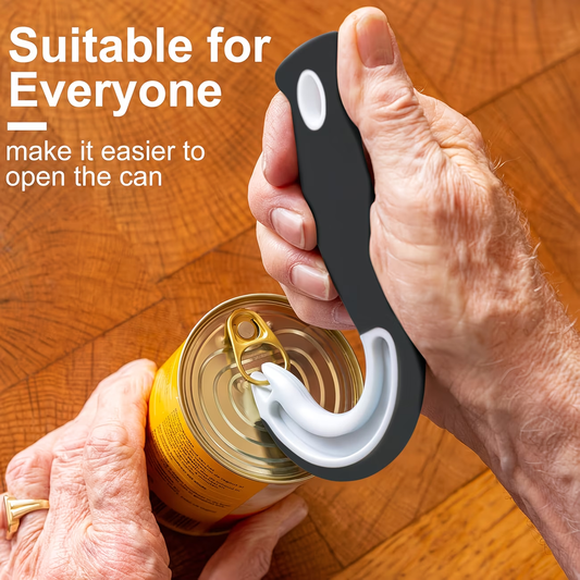 Easy to grip hook can opener - durable plastic