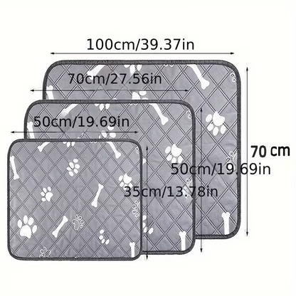 Pet training potty mats with cute cartoon dog and cat designs.