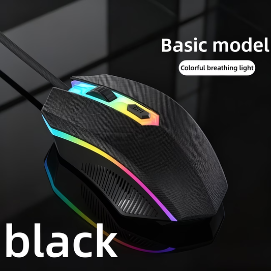 Ergonomic design, black with multi-color lighting, suitable for esports and business use