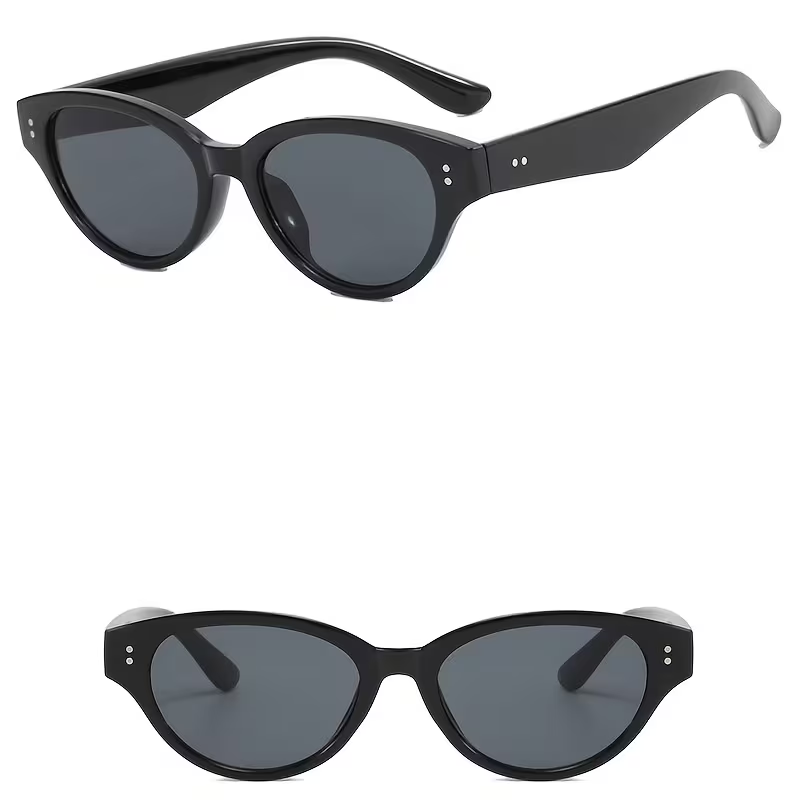 New cat-eye small-frame sunglasses, adorned with studs