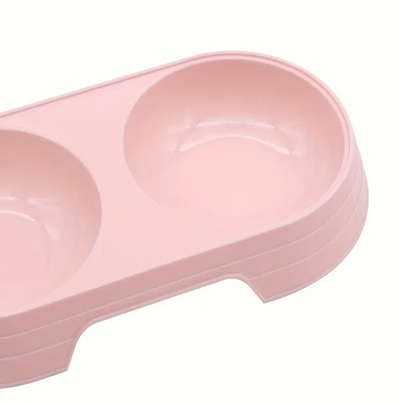 Dual-basin cat feeder - 2-in-1 food and water station, made of durable PP material